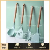 熱銷免運@木柄硅膠矽膠鍋鏟不粘鍋專用鏟子家用小號廚房炒菜勺子耐高溫廚具組套裝ins風韓國 gnqM