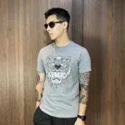美國百分百【全新真品】KENZO 高田賢三 T恤 棉質 老虎 上衣 短袖 T-shirt logo 短T 灰色 CM22