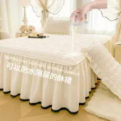 (店+)A類大豆夾棉床裙防水隔尿綁帶款床笠帶裙邊床罩四季通用2026新款 【MIERlle-蜜芮寢具】