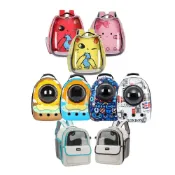 (店+) 【Momm】太空艙寵物背包 1入（雙肩三孔透氣寵物太空包/寵物外出包/太空包/貓狗背包/貓耳透明包/全景太空包/寵物）