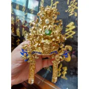 【靜福緣】紙帽安金『台灣手工製太子帽安金紙帽(3寸圍) (4寸圍)』 中壇元帥三太子精緻手工藝神尊戴佛冠帝冠神明帽神冠神