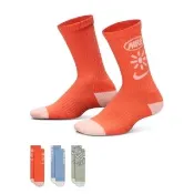 【NIKE 耐吉】襪子 中筒襪 運動襪 3雙組 Y NK ED PLS CSH CRW 3P-144 AIR 橘藍灰 IM5245-901