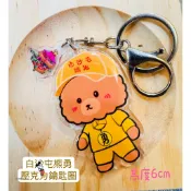 白沙屯媽祖 轎班熊 熊勇 1入 亮面 滴膠 神轎 壓克力鑰匙圈