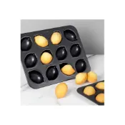 (店+)Chefmade學廚  黑色不沾12連檸檬蛋糕模 點心 不沾檸檬模 造型海綿蛋糕 模具 烘焙烤模 檸檬蛋糕WK9871