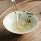 全球選品1館 生活百貨 草木灰斗笠杯手繪水墨君子竹家用陶瓷功夫茶具主人品茗杯個人茶杯