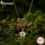 Bamoer 925 純銀莫桑石項鍊 1CT 星光珠寶女士禮物帶證書
