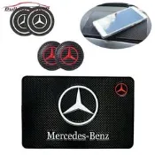 台灣現貨賓士Benz AMG 多功能止滑墊車用防滑墊卡夢門槽墊矽膠水杯墊手機墊C E CLA GLC 200 260 3
