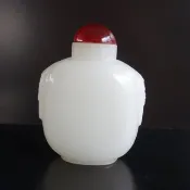 snuff bottle白料器 鼻煙壺 126公克 琉璃 擺件 藝術