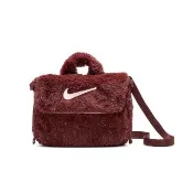 【NIKE 耐吉】肩背包 Faux Fur 大童 紅 毛絨絨 斜背 側背 小包 童包(FZ1329-231)