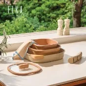 【NEOFLAM】FIKA Objet Comfort系列陶瓷塗層鍋7件組-珊瑚橘(IH爐可用鍋/非鐵氟龍不沾塗層)