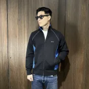 美國百分百【全新真品】HUGO BOSS 立領外套 萊卡 棉質 男款 落肩 logo 夾克 DI69