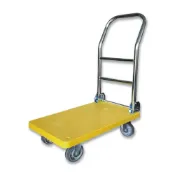 (店+)卓力腳輪小型-強化300KG手推車-4吋全效輪-黃(小黃 折疊手推 台灣製造 塑鋼推車 萬向輪 小型手推車 搬運推車)