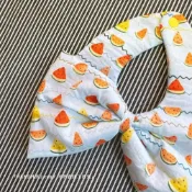(店+)手作森林【DIY材料包】蝴蝶結圍兜 奶嘴鍊 影音教學 原創印花 夏日西瓜系列 彌月禮 新生兒 兜兜 圍兜