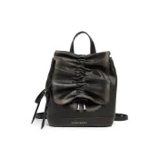 (店+)【CHARLES & KEITH】小CK 褶皺包蓋蝴蝶結包掛 PU 雙肩包 小號 女款 棕色/奶白色 CK2-60151552