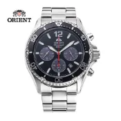 ORIENT 東方錶 Quartz Sports系列 太陽能跑馬計時腕錶 鋼帶款 黑色 RA-TX0202B