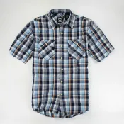 美國百分百【全新真品】Timberland 夏季 休閒渡假風 抓皺感 紅格紋 藍格紋 短袖 襯衫 S號