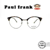 Paul Frank大嘴猴/PFF8014 Col 4033/眉型玳瑁圓形鈦輕屬輕量鏡框(銀色鏡腳)/明美鐘錶眼鏡