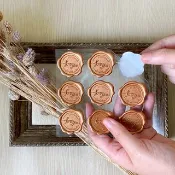 封蠟貼紙 (古銅金)-喜帖信封封口貼紙