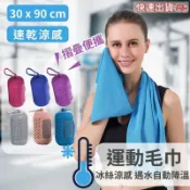 台灣現貨 冰絲運動毛巾 30*90cm  涼感 矽膠收納 便攜 好攜帶 小體積 戶外健身 運動 冰涼巾 速乾