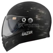 【LAZER】 山車帽 MX-5 消光 仿古黑銀 全罩 內墨 排齒扣 內襯可拆 復古 安全帽 scrambler ｜耀瑪