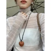(店+)R&A CLOTHES透膚內搭🤍現貨🤍堆堆領皺摺網紗上衣 透膚上衣 打底上衣 高領打底 皺皺氣質內搭 網紗內搭上衣