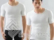 (嘉隆台中環中店) Shaper MAN  肌力機能衣 男性塑身衣-短袖/白 型男 上班族 運動員 身材修飾
