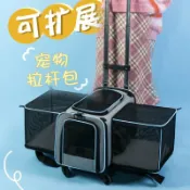 全球選品1館 生活百貨 寵物拉桿箱透氣可拆卸手提貓包外出包可攜式貓咪戶外旅行寵物拉桿包
