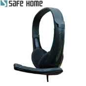 SAFEHOME 3.5mm 頭戴式橢圓耳罩式有線耳機麥克風 可伸縮 麥克風可調角度 單頭接頭 EM3505