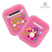 正版授權 Disney 迪士尼 AirPods / AirPods2 硬式保護套 - 熊抱哥 繽紛彩虹 草莓熊