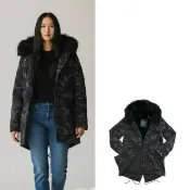【Superdry】女版 極度乾燥 長版 防風衣 Superdry夾克 刷毛 迷彩 外套 風衣 帽毛可拆(防風外套5141EW2)