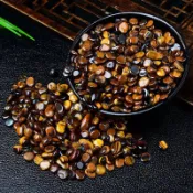 🚀臺灣出貨🚀天然虎眼石水晶碎石小顆粒擺件魚缸花盆造景裝飾小石頭