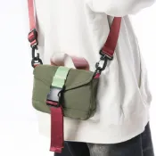 💖戶外運動撞色斜背包男女單肩通勤包旅行爬山機車郵差包休閒手機包 迷你斜背包 尼龍斜背包 防潑水包包