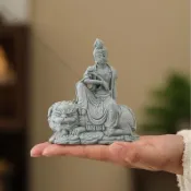 【園藝擺飾】中式人物青砂石 文殊菩薩 普賢菩薩 觀音佛像 桌面擺件 魚缸造景 博古架 裝飾 流水擺件 魚缸擺飾 魚缸裝飾