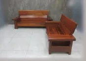 新竹二手家具◎百豐悅2手傢俱-二手沙發 桃花心木213公分2+3沙發組 客廳沙發 實木沙發椅 新竹2手家具 觀音二手傢俱