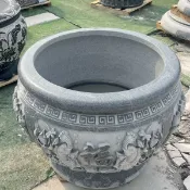 美雅閣家居 魚缸石雕花盆戶外青石石缸仿古石頭水缸門海荷花石槽庭院養魚擺件sq16