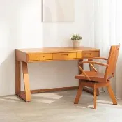 【Mahogany 瑪荷尼家具】免組裝 126X67X75  雙子4尺書桌MYR-C    全原木桃花心木 書桌 M1-XD04-4M(G2)