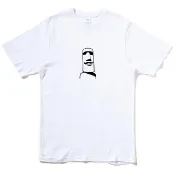 摩艾 鬍子 Moai 短袖T恤 白色 原創 插畫 圖T 復活節島 石像 文青