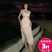 【梨卡】隔日到貨 女裝 深V 洋裝 細肩帶洋裝 長洋裝 洋裝夏天 性感 露背連身裙 仙女洋裝C65089【現貨24H】