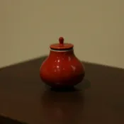 全球選品1館 生活百貨 故宮紅葫蘆小茶倉茶葉罐小號密封陶瓷紅色茶罐家用創意