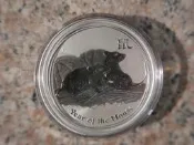 (金)澳洲2008年生肖鼠年1盎司1oz銀幣,熊貓銀幣可參考