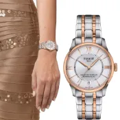 TISSOT 天梭 官方授權 杜魯爾系列 簡約自動機械女錶 手錶-T1392072203800/34mm