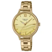 大高雄鐘錶城 CASIO 卡西歐 SHEEN 閃耀海浪時尚腕錶 壓紋漸層錶盤 32.2mm/SHE-4550G-9A K800，用完即止｜樂天領券現折★全館特惠中★指定刷卡回饋10%