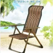 寓偉 免運 折疊藤編藤椅懶人躺椅椅子午睡午休家用辦公室休閒老人陽臺靠椅 躺椅 折疊椅 辦公躺椅 休閒躺椅 午休椅