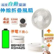 【FJ】充電式6.5吋附遙控擺頭漢堡風扇P98(BSMI認證 可折疊 球賽必備 戶外 攜帶 桌扇 涼扇 立扇 可拆洗 5葉片)