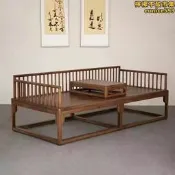 【好物優選】新中式老榆木羅漢床貴妃榻禪意沙發床伸縮床榻家用客廳實木羅漢床