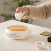 拾羨 羊脂玉 茶洗 茶渣缸 特大號 陶瓷 建水 廢水缸 水盂 功夫茶道 配件 家用 茶具 茶藝 泡茶 茶席必備