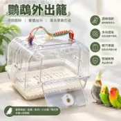 鸚鵡外出籠 虎皮玄鳳手提籠 牡丹小太陽和尚專用 斜挎便攜鳥籠 透明外帶箱 寵物鳥運輸籠 移動籠具