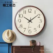 【宜心】日本進口掛鍾 精工電波機芯 日式鍾錶 客廳掛錶 實木簡約時尚輕奢靜音掛鐘