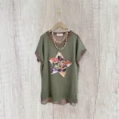*♡*正韓BLESS/軍綠色/叛逆小香風雙C釘珠洞洞衣/M/近全新/二手《Anna的百寶箱》