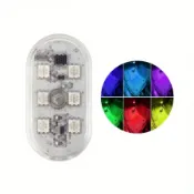 USB充電車內感應燈 無線觸控安裝 6顆LED柔和光暈 120mAh超長續航 閱讀燈氣氛燈兩用 免鑽孔黏貼
